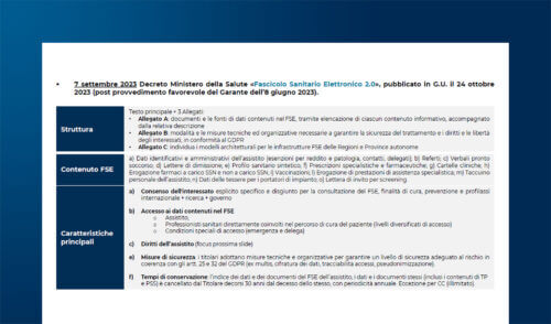 Il Fascicolo Sanitario Elettronico 2.0 e l'Ecosistema Dati Sanitari
